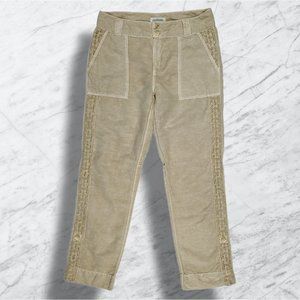 Sundance Originals Linen Organia Lace Pants Yellow/Mustard Seed Lagenlook sz 10